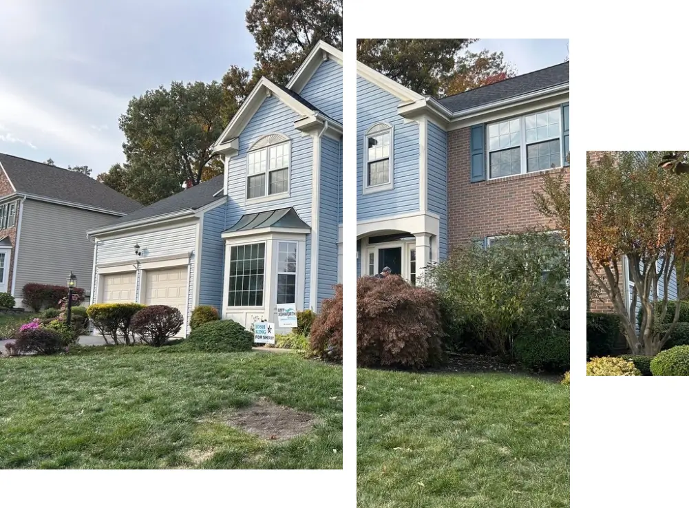 Lovely blue home with professional vinyl siding from Ever Contractors